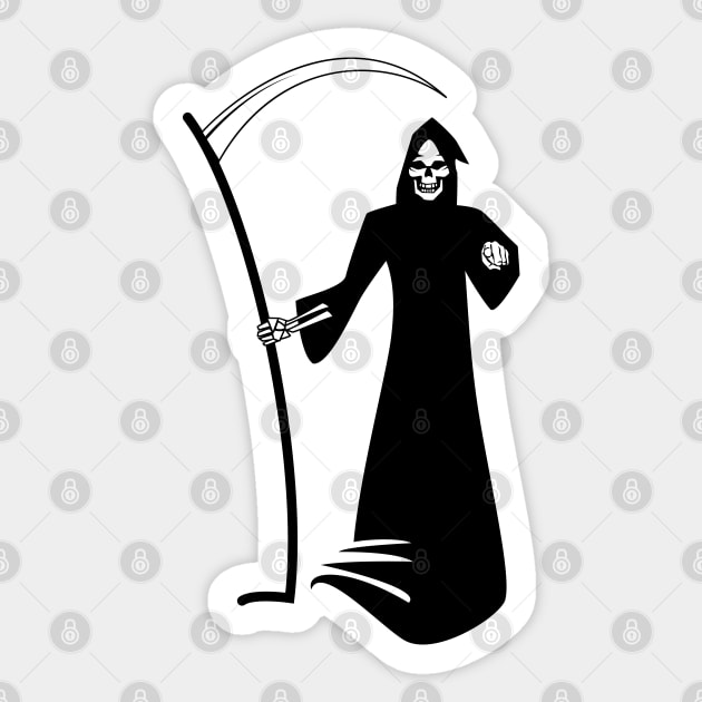 Grim Reaper Silhouette Sticker by MonkeyBusiness